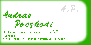 andras poczkodi business card